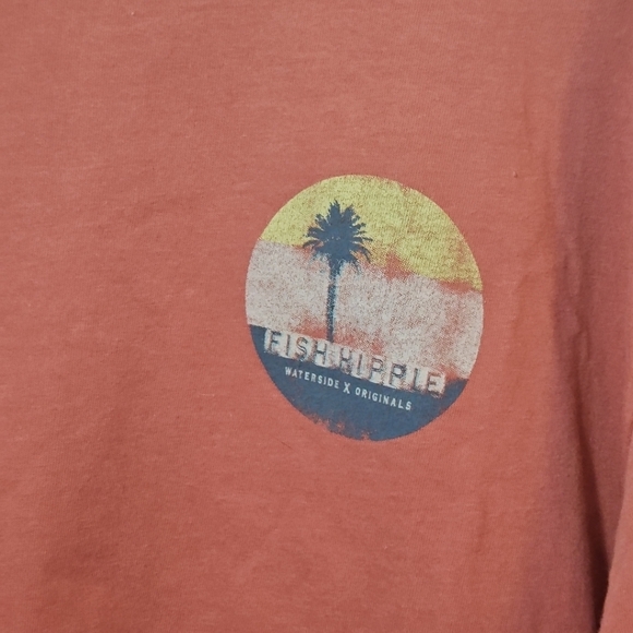 Fish Hippie Co Pink/Peach T Shirt Large - Picture 2 of 6